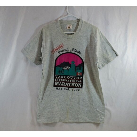 Vancouver International Marathon 1992 Large Fruit of Loom T-Shirt Single Stitch - Picture 1 of 10